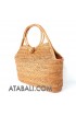 full handmade handwoven ata rattan circle handle handbag